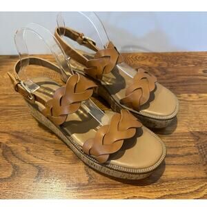 Nordstrom Rack Cork Wedge Sandals Tan Women’s Size 9 NWOB Summer Comfort